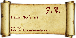 Fila Noémi névjegykártya
